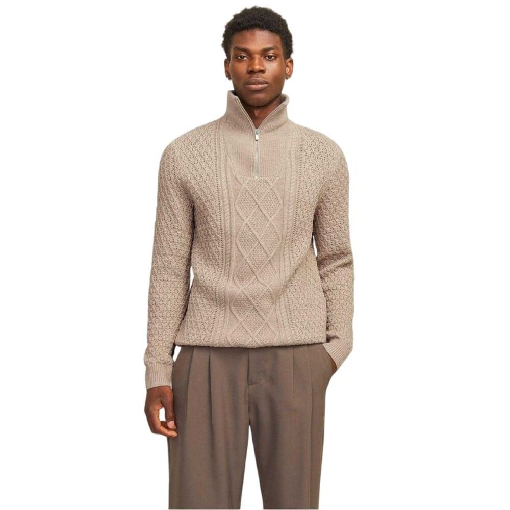 Jack And Jones Mens Cable Knit Regular Sweater / Pure Cashmere